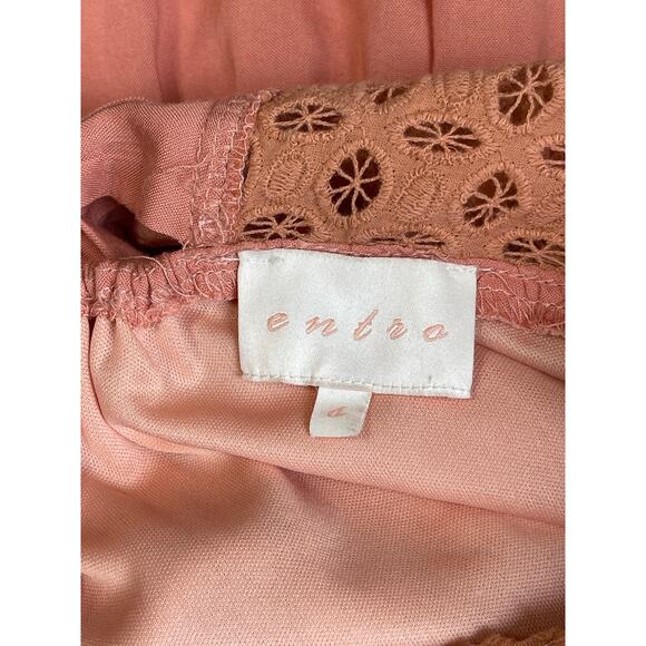 Entra peach tiered sundress sz S boho chic breezy feminine summer beachy - Picture 3 of 4